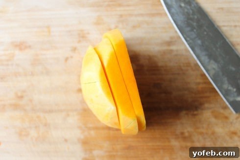 Roasted Butternut, Cranberry, and Chèvre Crostini 17 Slicing butternut squash vertically into planks