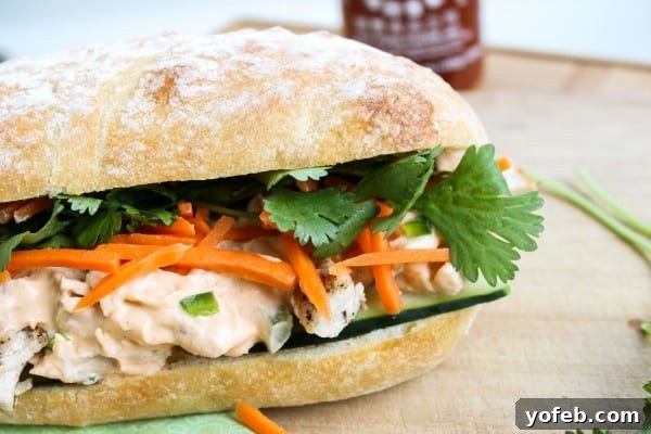 Post-Feast Turkey Banh Mi 3 Spicy Turkey Banh Mi with fresh ingredients