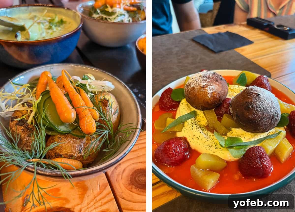 Unlock the Charm of the Baltics 18 Potatoes with carrots and fresh dill, and a delightful rhubarb dessert.
