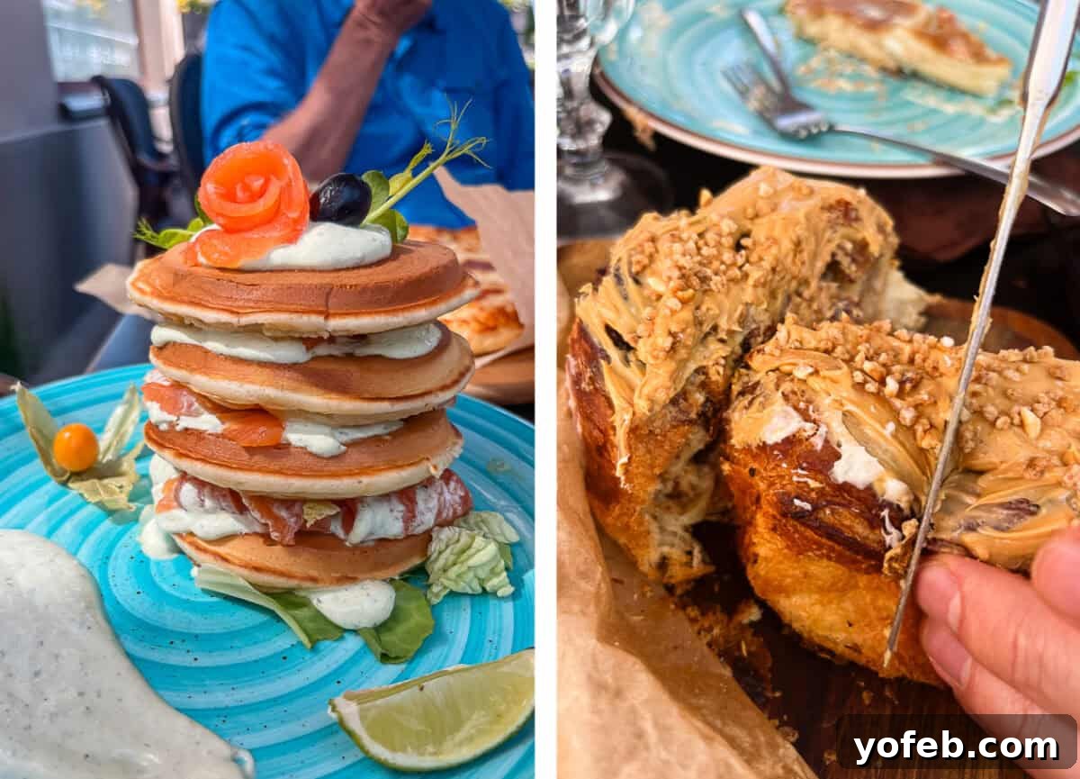 Unlock the Charm of the Baltics 24 Delicious salmon pancakes and a rich caramel pastry for lunch in Latvia.
