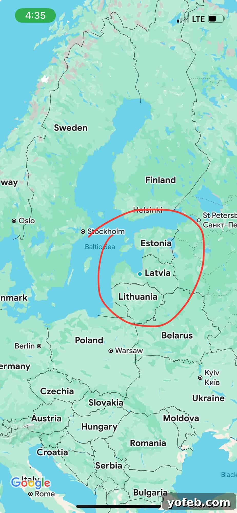 Unlock the Charm of the Baltics 6 Map of Eastern Europe clearly showing the Baltic countries highlighted in red.