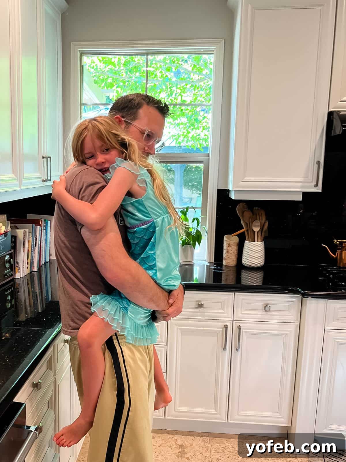 Unlock the Charm of the Baltics 81 A heartwarming reunion of a parent and child, holding each other tightly after a trip.