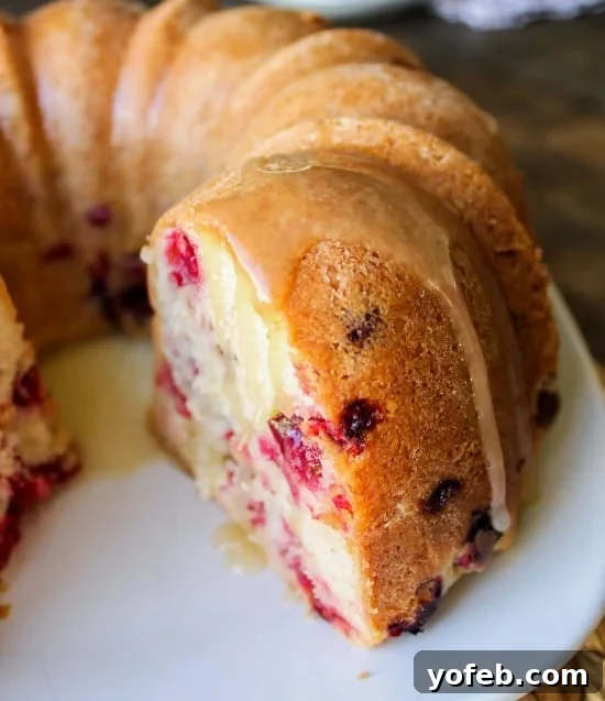 Warm Vanilla Butter Drizzled Cranberry Cake 8 Several slices of Cranberry Cake with butter sauce, ready to be enjoyed