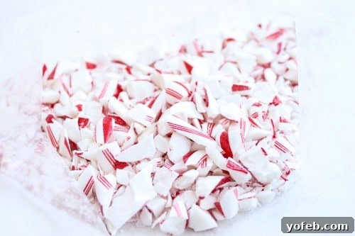 Coarsely crushed candy canes for cookie topping
