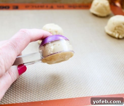 Sweetheart Cookies with a Snowy Coconut Crown 10 Lining Up Sugar Cookie Dough Balls on a Baking Sheet
