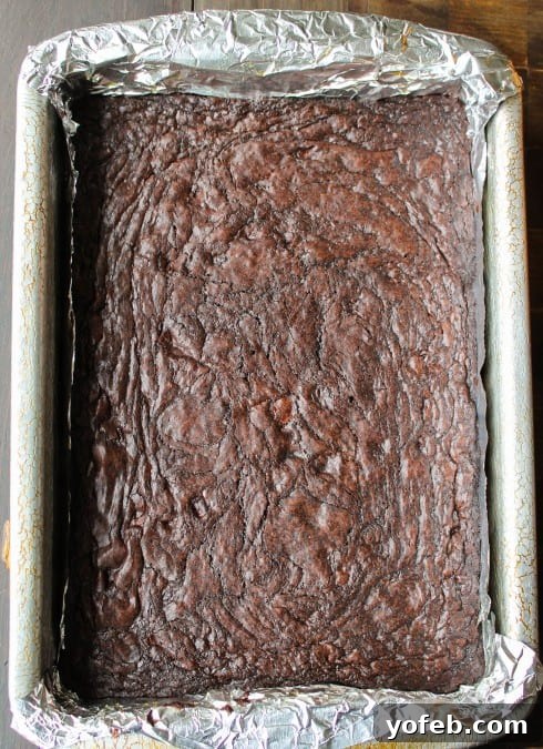 Ultimate Snickers Brownie Treat 11 Basic brownie mix prepared in a baking pan
