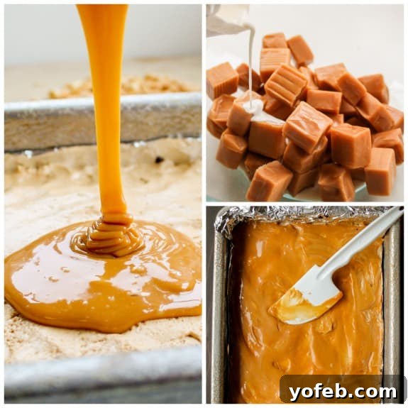 Ultimate Snickers Brownie Treat 6 Caramel peanut butter mixture for Snickers Brownie Bars