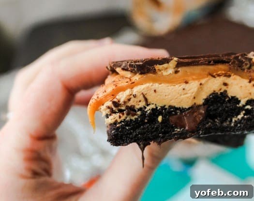 Ultimate Snickers Brownie Treat 7 Ingredients for Snickers Brownie Bars: marshmallow creme, peanuts, caramel