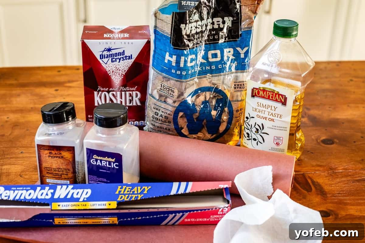 Texas Brisket: Oven-Perfected Tenderness 12 ingredients and tools to help make brisket like wood chips, butchers paper, etc.