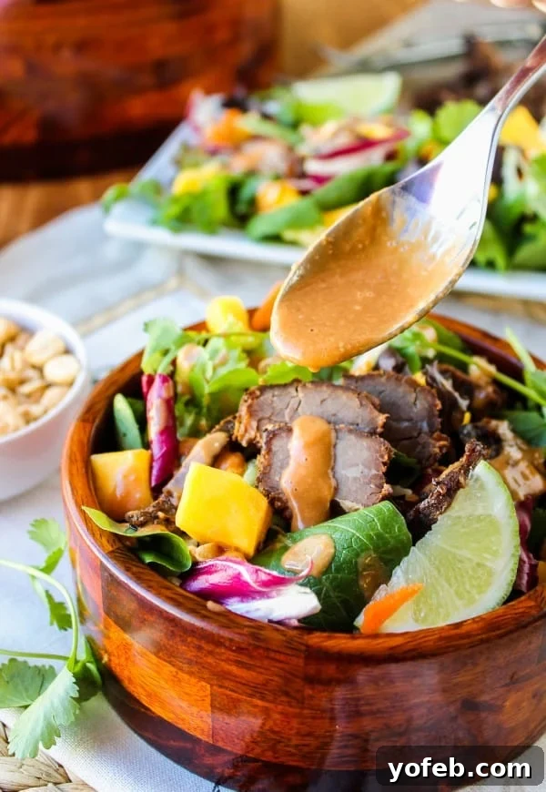 Thai Steak Salad: Slow Cooked Perfection with Peanut Hoisin 5 CrockPot Thai Steak Salad with Peanut-Hoisin Sauce