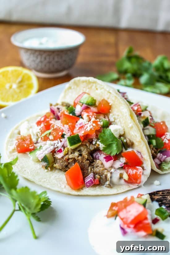 Zesty Greek Lentil Tacos with Cool Cucumber Pico 4 A selection of fresh ingredients including lentils, cucumbers, and tomatoes, ready for meal preparation.