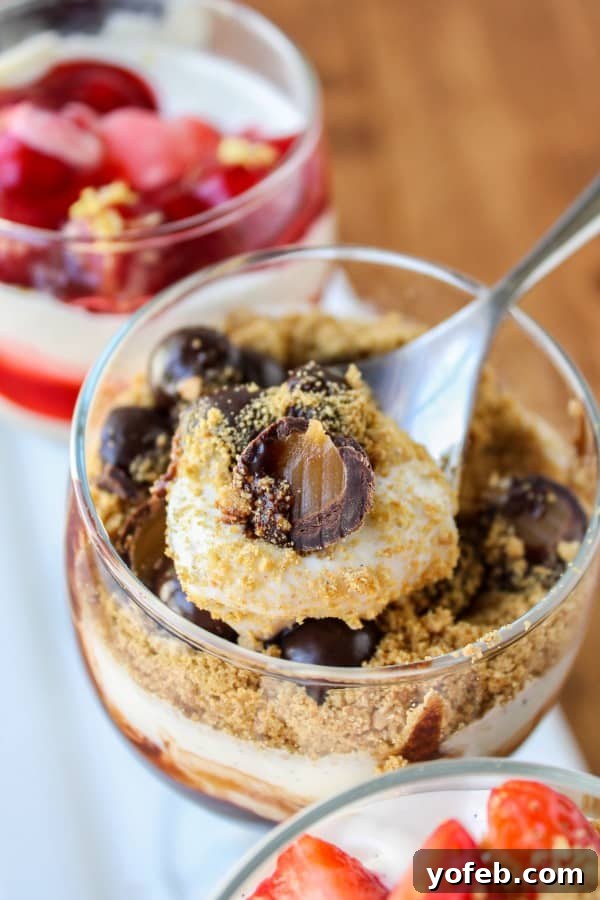Effortless Cheesecake Parfait Station 11 Chocolate-covered sea salt butterscotch caramels, an indulgent parfait topping