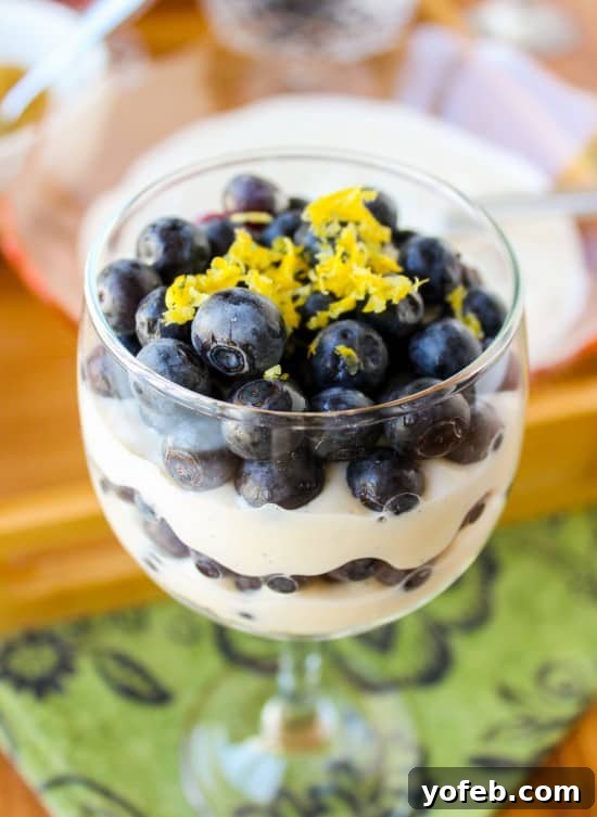 Effortless Cheesecake Parfait Station 4 Variety of toppings for a No Bake Cheesecake Parfait Bar, including fresh berries and chocolate