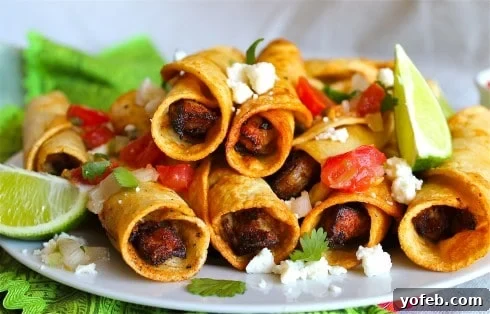 Crispy Chicken Flautas (Taquitos), perfect for dipping