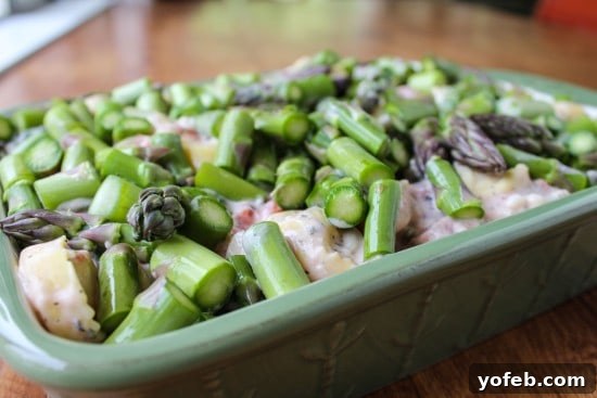Easy Cheesy Asparagus Tortellini Bake
