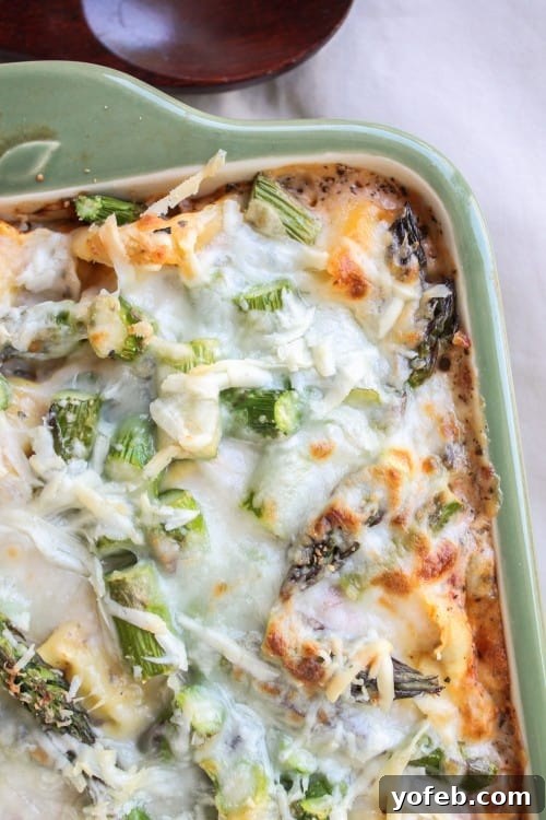 Easy Cheesy Asparagus Tortellini Bake