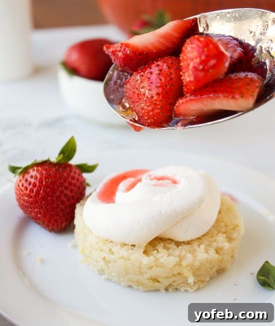 Lemon Berry Bliss 10 Assembled Lemon Strawberry Shortcake dessert on a white plate