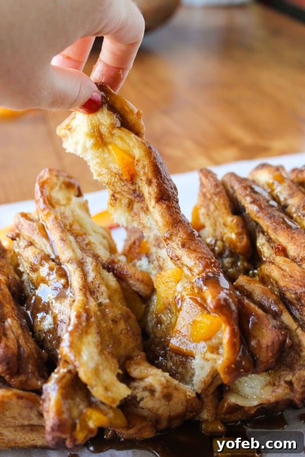 Golden Peach Pull-Apart Bread with Sticky Caramel 8 Delicious Peach Pull-Apart Bread with Caramel Sauce