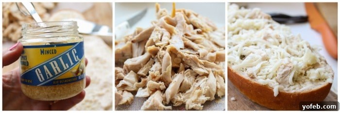 Triple Threat French Bread Pizza 10 A rich Alfredo Chicken French Bread Pizza, golden brown and loaded with creamy sauce and chicken.