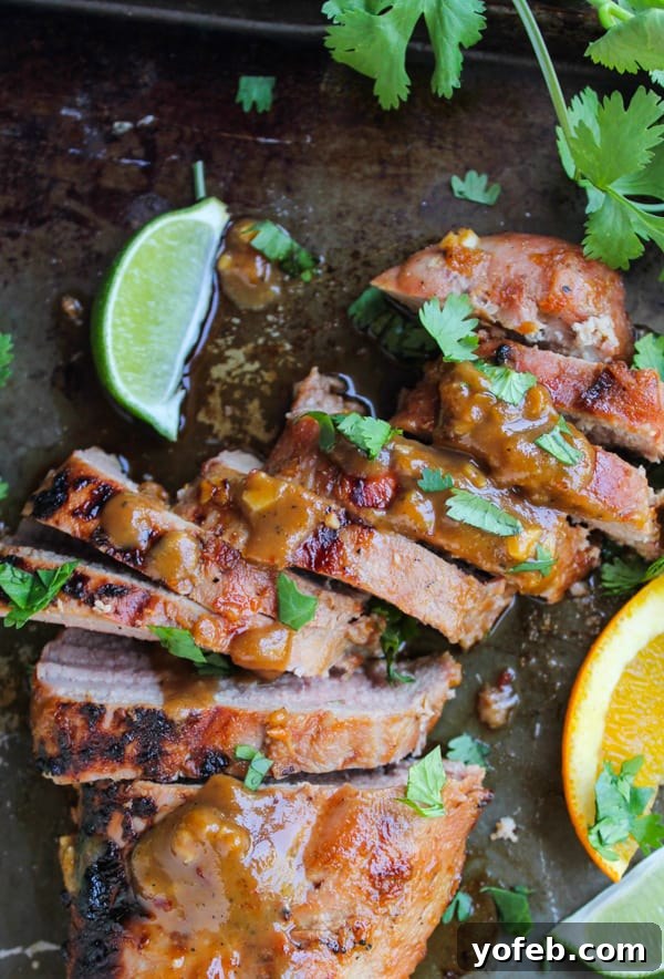 Grilled Peanut-Lime Pork Tenderloin 4 Freshly grilled pork tenderloin with a side of delicious peanut-lime dipping sauce
