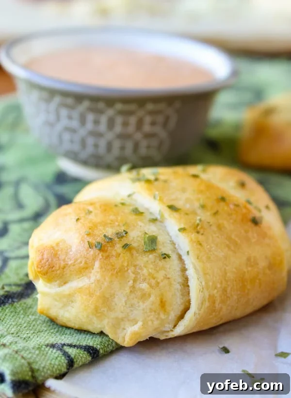Reuben Crescent Bites 3 Reuben Stuffed Crescent Rolls - Close Up