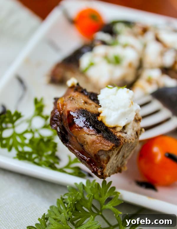 Seared Steak with Chevre and Balsamic Reduction 3 Goat Cheese Steak with Balsamic Glaze | TheFoodCharlatan.com // This easy grill recipe comes together in about 20 minutes!