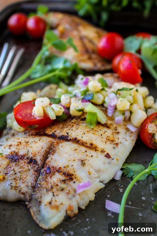 Flame-Kissed Tilapia with Zesty Corn Salsa 3 Grilled Tilapia with Corn Salsa | TheFoodCharlatan.com