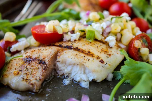 Flame-Kissed Tilapia with Zesty Corn Salsa 4 Grilled Tilapia with Corn Salsa | TheFoodCharlatan.com
