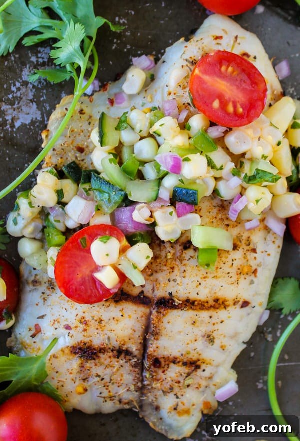 Flame-Kissed Tilapia with Zesty Corn Salsa 7 Grilled Tilapia with Corn Salsa | TheFoodCharlatan.com