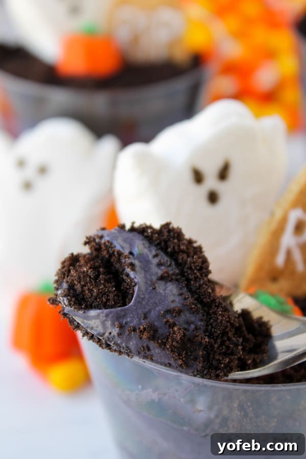 Wicked Good Cheesecake Parfaits 4 Graveyard Dirt Cups with Cheesecake | Easy Halloween Dessert Ideas