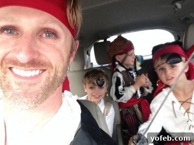 A family dressed as pirates for Talk Like a Pirate Day, a humorous anecdote