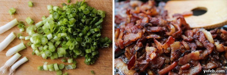 Savory Spinach and Bacon Frittata 6 Chopped green onions and chopped cooked bacon.
