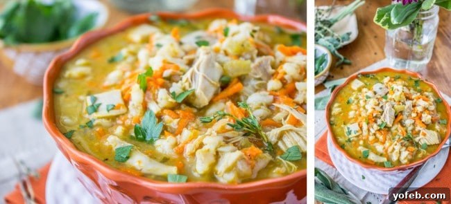 Hearty Slow Cooker Turkey Barley Soup 5 Preparing ingredients for Slow Cooker Turkey Barley Soup with fresh herbs and vegetables