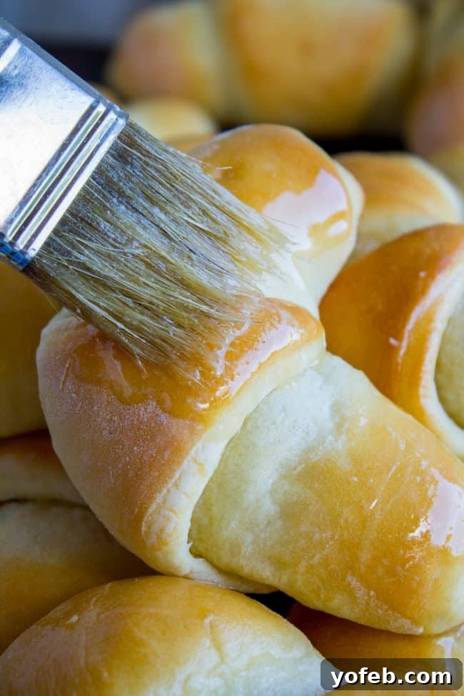Fluffy Crescent Rolls for Holidays A close-up shot of perfectly baked crescent rolls with a delicate golden crust and soft interior, ready to be enjoyed.