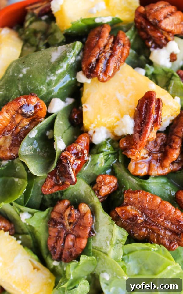 The Food Charlatan's 2014 Recipe Hall of Fame: Our Top 5 12 Refreshing Pineapple Spinach Salad, a bright and easy twist on a classic from The Food Charlatan.