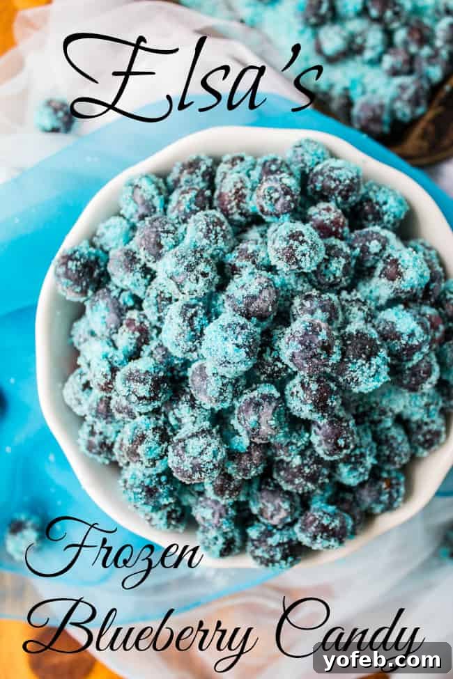 Elsa's Frozen Blueberry Candy Recipe Elsa's Frozen Blueberries Candy from The Food Charlatan