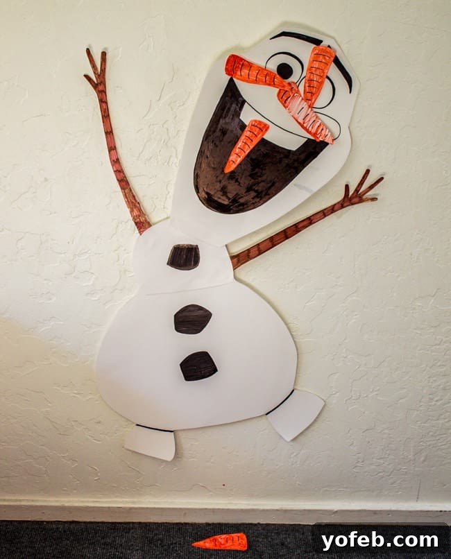 Pin the Nose on Olaf Party Game Pin the Nose on Olaf Birthday Party Game
