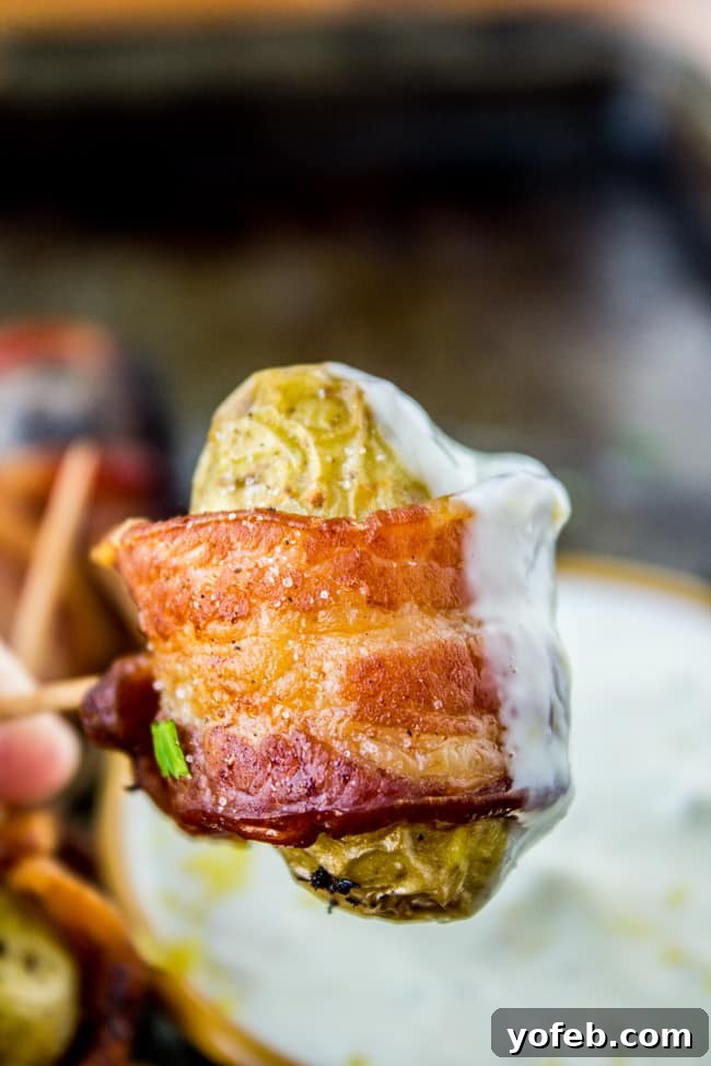 Crispy Bacon Potato Bites 8 Plated Bacon Wrapped Potatoes with a Side of Aioli