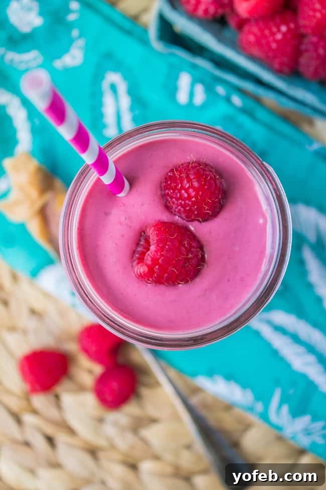Raspberry Peanut Butter Bliss 4 Simple 4-Ingredient Raspberry Peanut Butter Smoothie Recipe
