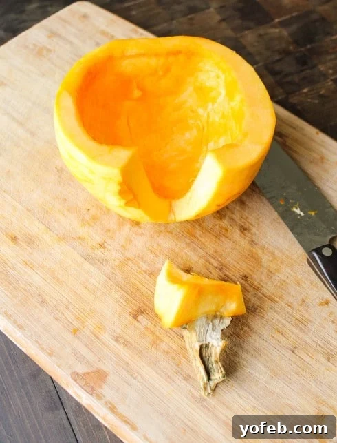 Removing pumpkin stem
