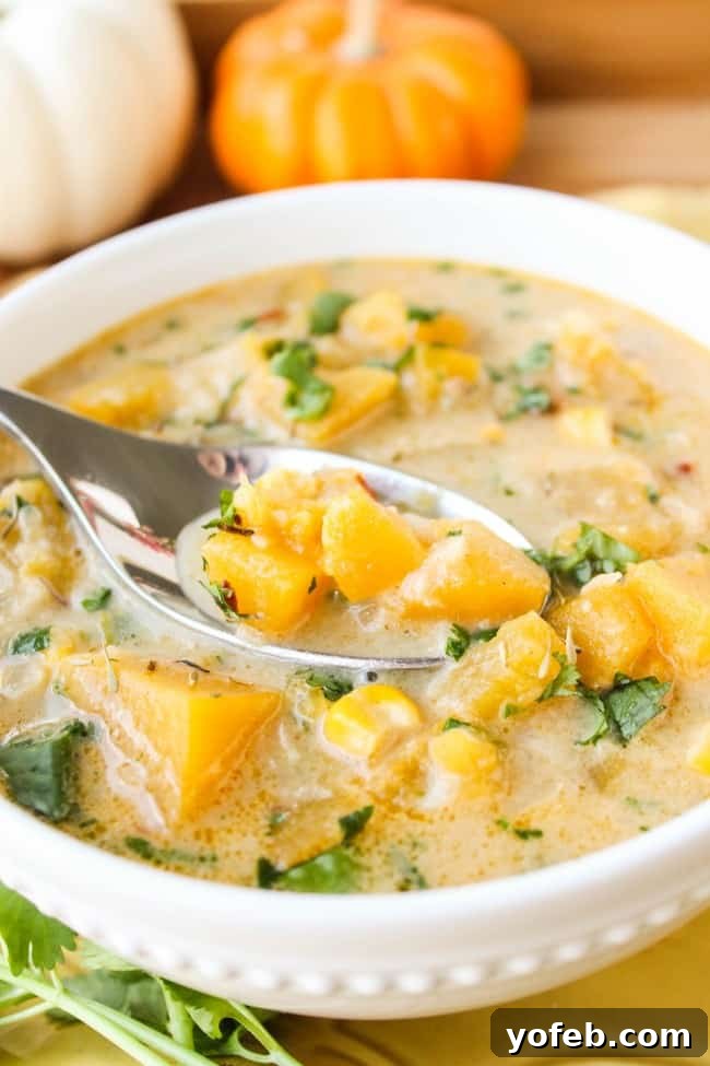 Pumpkin Chipotle Chowder: From Whole Gourd to Delicious Bowl 16 Pumpkin & Chipotle Corn Chowder from The Food Charlatan