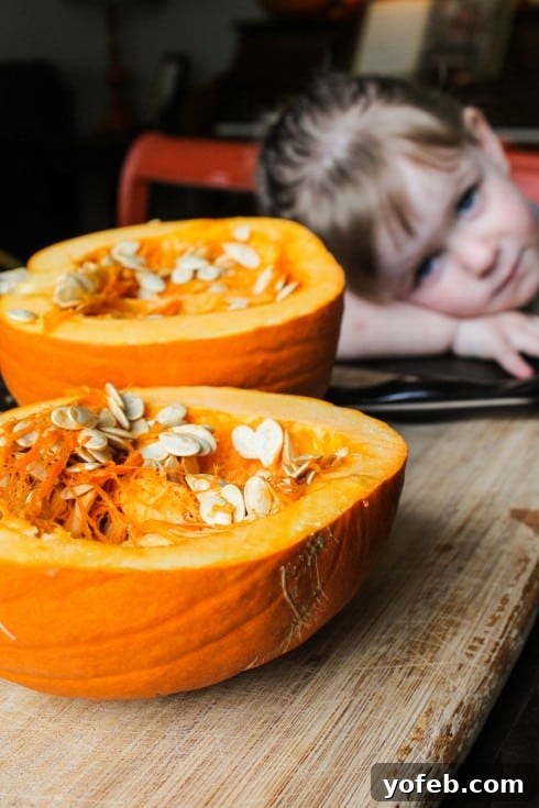 First cut your pumpkin in half