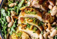 Basil Chicken Salad with Peppery Arugula and Lemon Vinaigrette